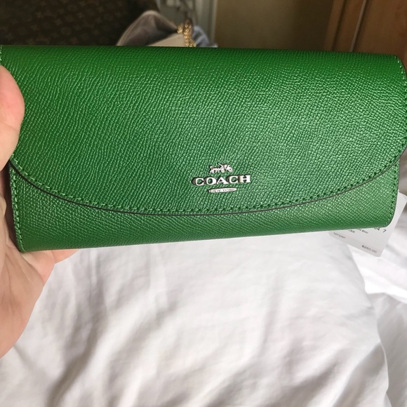green coach wallet